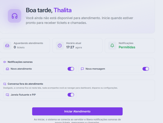 Iniciar atendimento